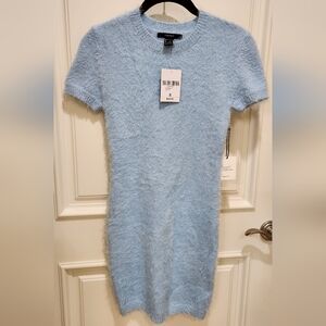 Forever 21 Fuzzy Soft Blue Mini Dress NWT